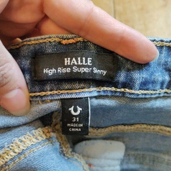 True Religion Halle Skinny Jeans Size 31 Raw Hem Cotton - Picture 3 of 13